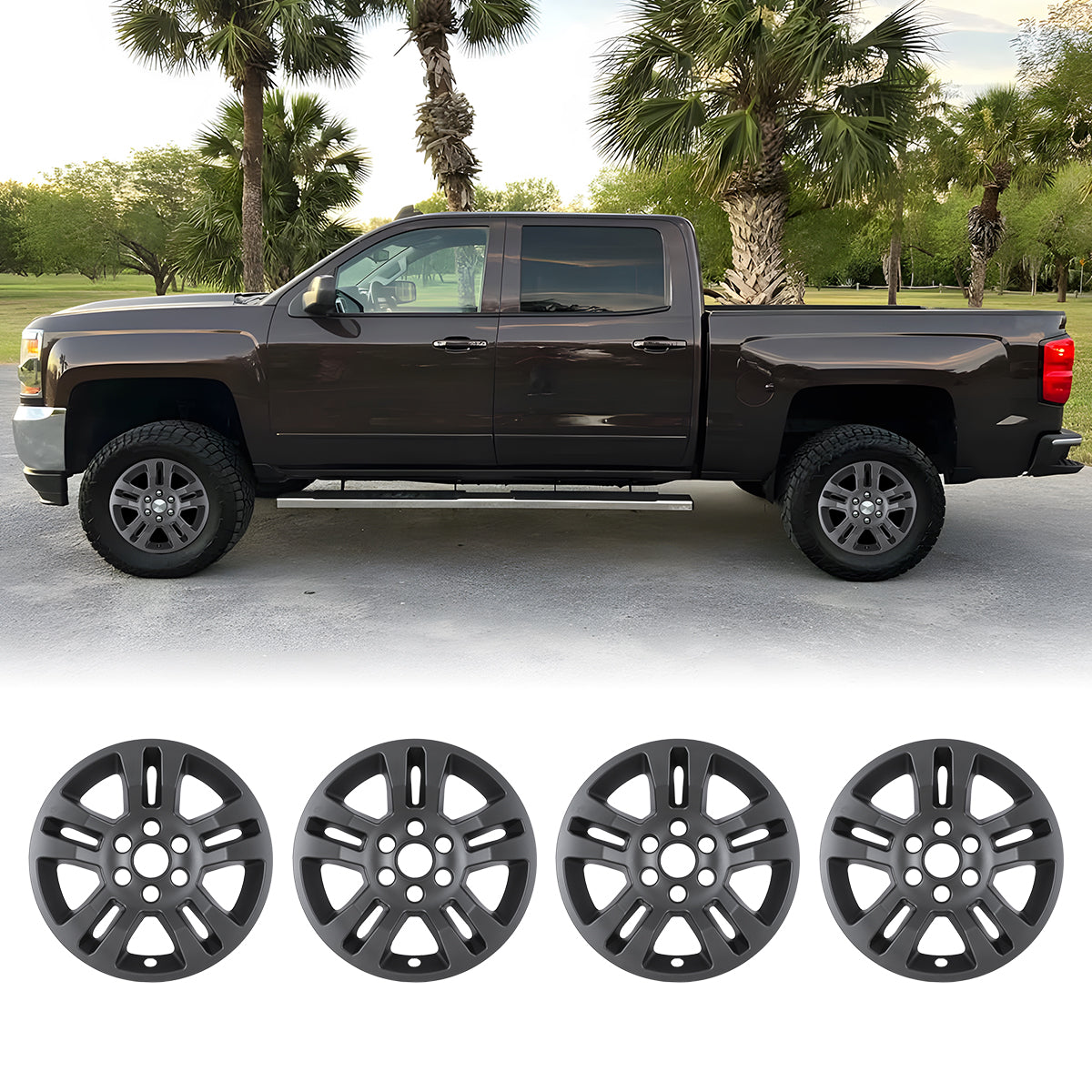 18' Hubcaps for 2014-2020 Chevy Silverado 1500 & Suburban Tahoe