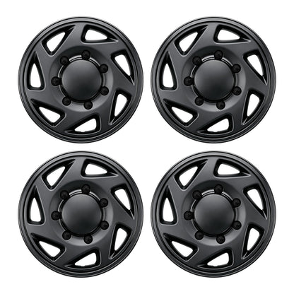 WINJET 16' Hubcaps Wheel Rims Cover for 1992-2014 Ford E150/E250/E350 Van with 8 lug 16" steel wheel  - Matte Black