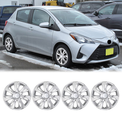 WINJET 15' Hubcaps Wheel Rims Cover for 2019-2020 Toyota Yaris Sedan/iA Sedan - Chrome