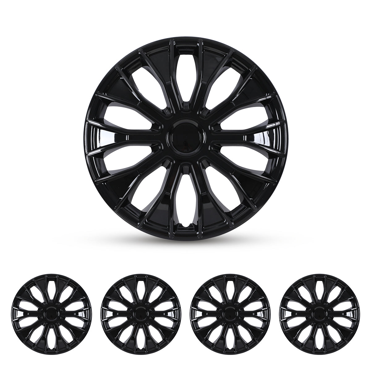 16 inch Hubcaps Wheel Covers - Black Lacquer