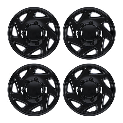 WINJET 16' Hubcaps Wheel Rims Cover for 1992-2014 Ford E150/E250/E350 Van with 8 lug 16" steel wheel  - Black Lacquer