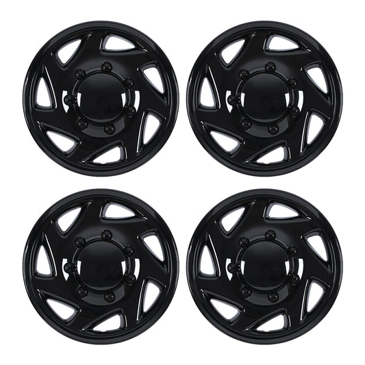 WINJET 16' Hubcaps Wheel Rims Cover for 1992-2014 Ford E150/E250/E350 Van with 8 lug 16" steel wheel  - Black Lacquer
