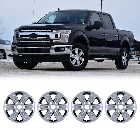 WINJET 17' Alloy Wheel Skin for 2015-2020 Ford F-150 - Silver & Black