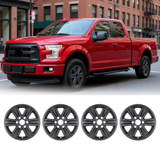 WINJET 17' Hubcaps Wheel Rims Cover for 2015-2020 Ford F-150 - Matte Black