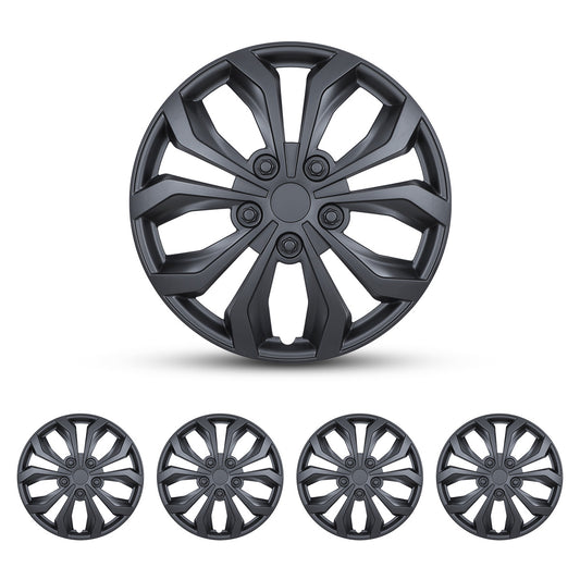 WINJET 17 inch Hubcaps Wheel Covers 5250 - Matte Black