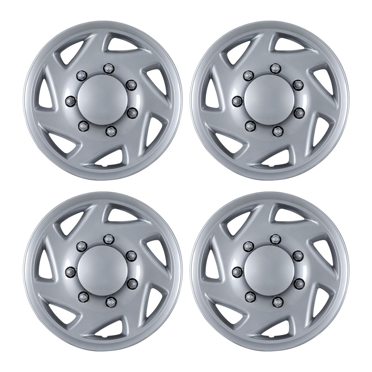 WINJET 16' Hubcaps Wheel Rims Cover for 1992-2014 Ford E150/E250/E350 Van with 8 lug 16" steel wheel  - Lacquer