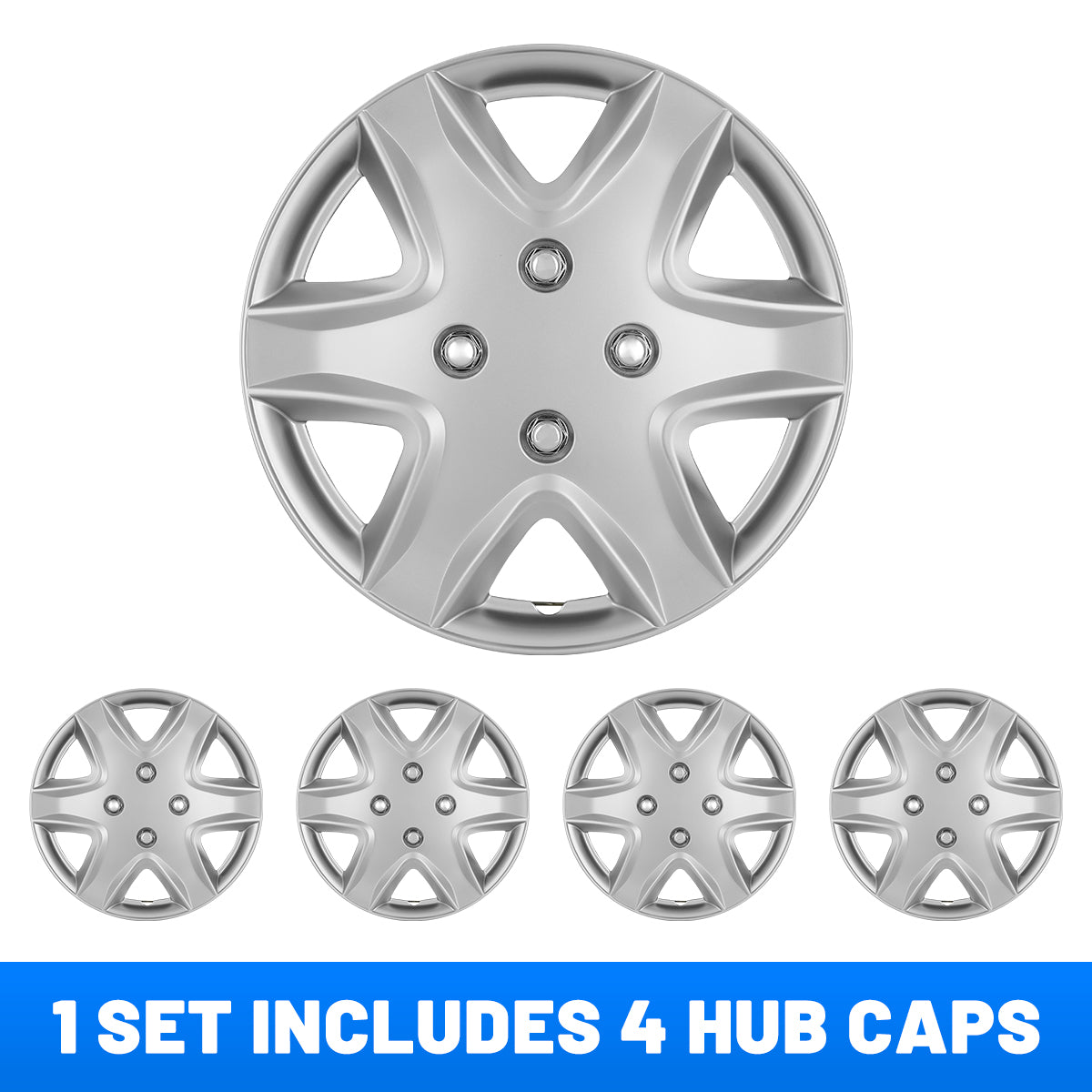 WINJET 14 inch Hubcaps Wheel Covers 5049 - Silver