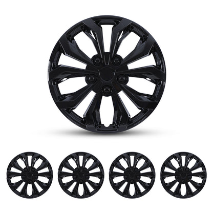 WINJET 17 inch Hubcaps Wheel Covers 5250 - Black Lacquer