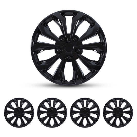 WINJET 17 inch Hubcaps Wheel Covers 5250 - Black Lacquer