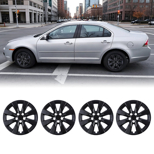 WINJET 16' Hubcaps Wheel Rims Cover for 2009-2019 TOYOTA COROLLA/2009-2014 TOYOTA MATRIX - Black Lacquer
