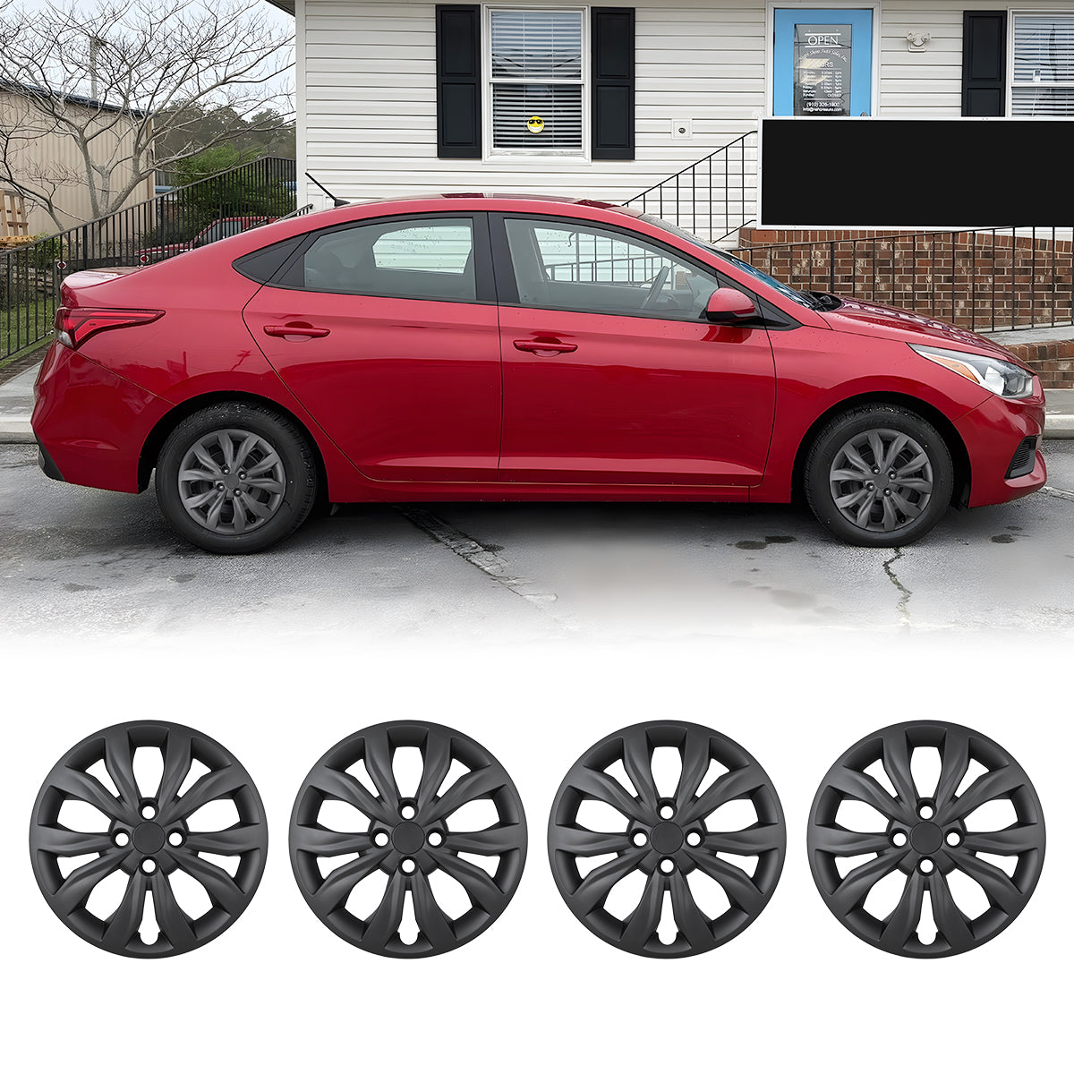 15' Hubcaps for 2018-2023 HYUNDAI ACCENT SEDAN/KIA RIO SEDAN
