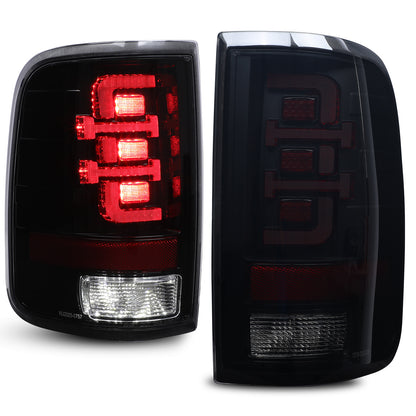 For 2004-2008 Ford F-150 Styleside Model LED Sequential Taillights - Matte Black/ Smoke Lens