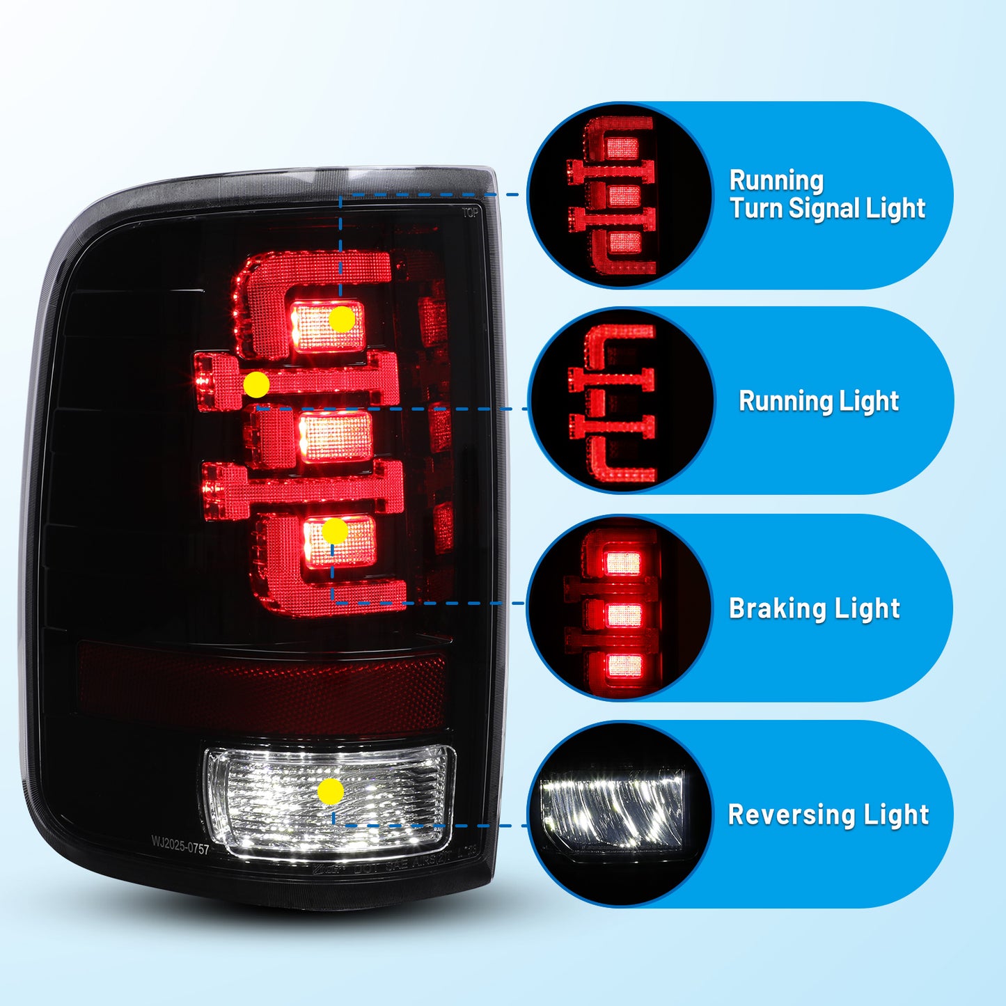 For 2004-2008 Ford F-150 Styleside Model LED Sequential Taillights - Glossy Black/ Clear Lens