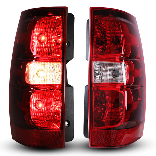 For 2007-2014 Chevy Suburban 1500 2500/ Chevy Chevy Tahoe Taillights - Chrome / Clear Lens