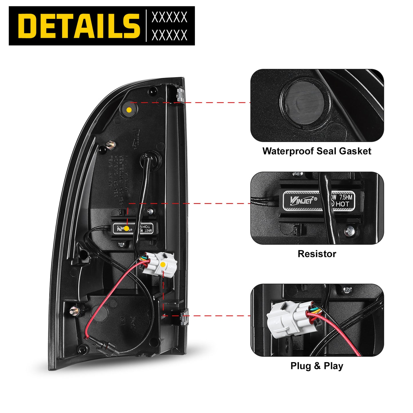 For 2005-2015 Toyota Tacoma LED Sequential Tail Light w/Yellow Turn Signal - Black / Smoke