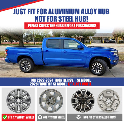 WINJET 17' Alloy Wheel Skin for 2022-2025 Nissan Frontier - Silver & Black