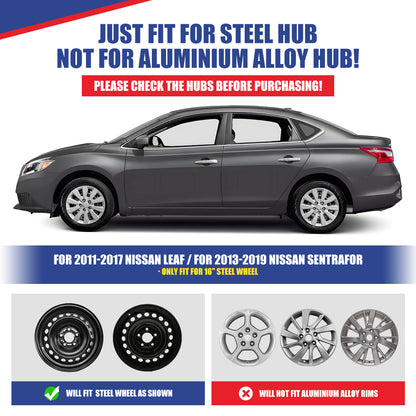 WINJET 16' Hubcaps Wheel Rims Cover for 2013-2019 NISSAN SENTRA & 2011-2017 NISSAN LEAF  - White