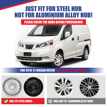 WINJET 15' Hubcaps Wheel Rims Cover for 2013-2021 NISSAN NV200 - White