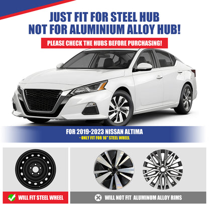 WINJET 16' Hubcaps Wheel Rims Cover for 2019-2025 Nissan Altima - White Lacquer & Black Lacquer