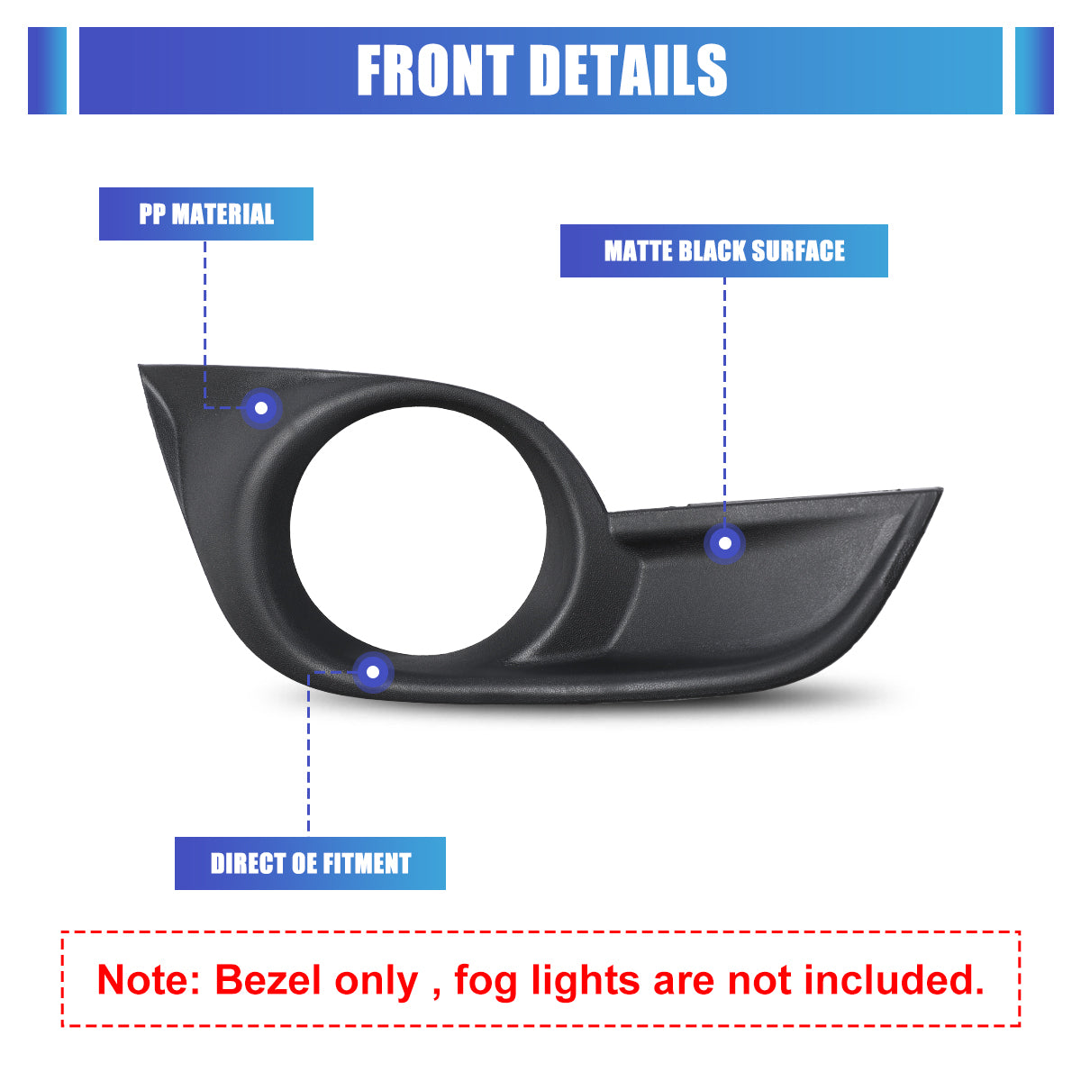 For 2013-2015 Nissan Altima 4DR Sedan Fog Light Cover