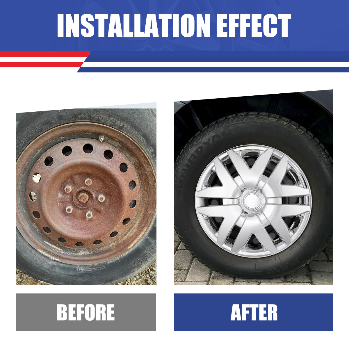 WINJET 16' Hubcaps Wheel Rims Cover for 2004-2010 TOYOTA SIENNA - Chrome