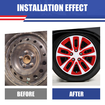 WINJET 16' Hubcaps Wheel Rims Cover for 2013-2018 Nissan Altima Sedan  - White & Red Lacquer