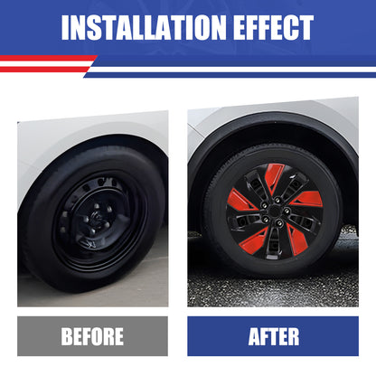 WINJET 16' Hubcaps Wheel Rims Cover for 2019-2025 Nissan Altima - Black Lacquer & Red Lacquer