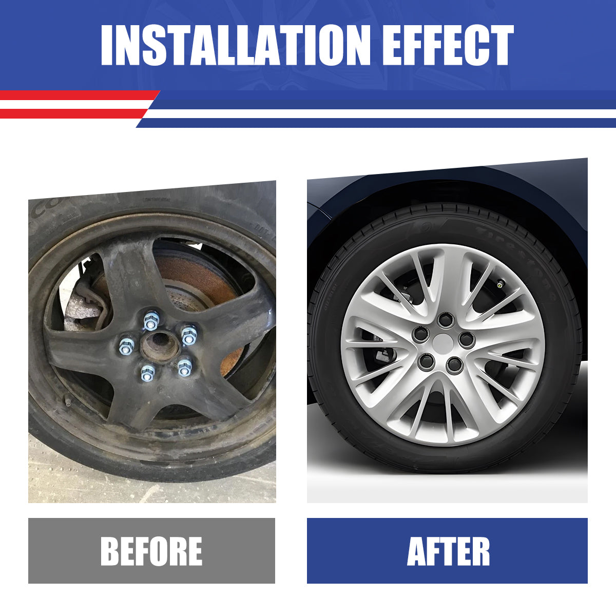 WINJET 18' Hubcaps Wheel Rims Cover for 2014-2020 CHEVY IMPALA - Lacquer