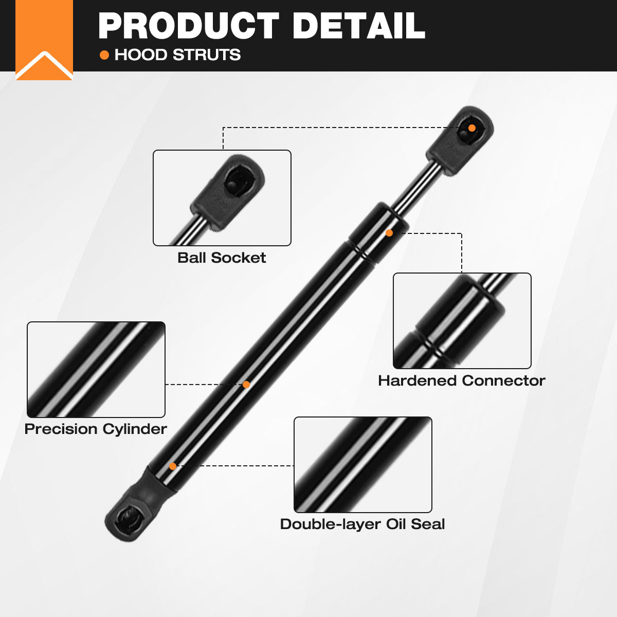Hydraulic Hood Lift Supports for 2016-2022 Nissan Titan XD & PRO-4X, Platinum, S, SL, SV, Base
