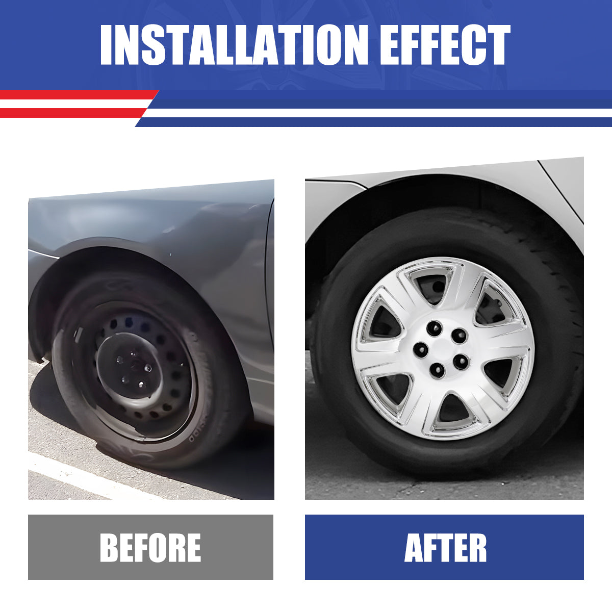 WINJET 15' Hubcaps Wheel Rims Cover for 2005-2008 TOYOTA COROLLA - Chrome