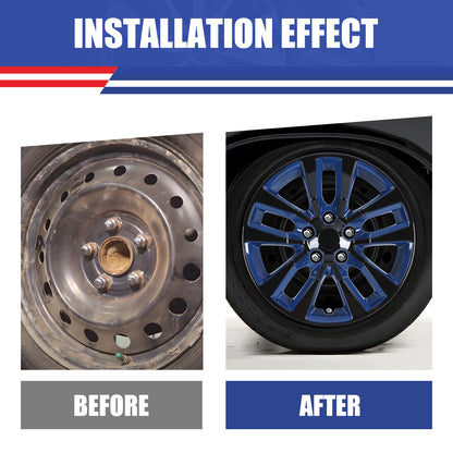 WINJET 16' Hubcaps Wheel Rims Cover for 2013-2018 Nissan Altima Sedan  - Black & Blue Lacquer