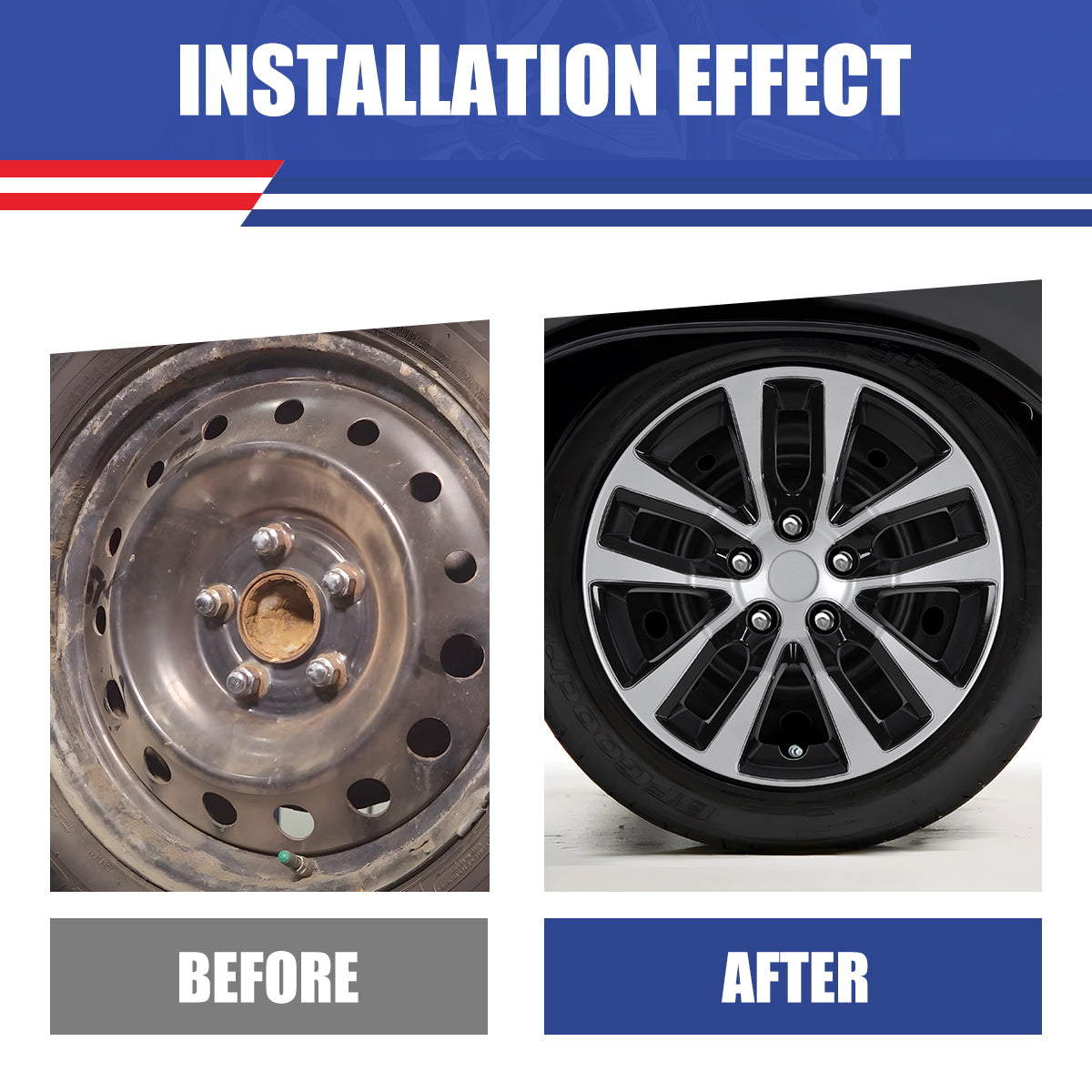 WINJET 16' Hubcaps Wheel Rims Cover for 2013-2018 Nissan Altima Sedan  - Sliver & Black Lacquer