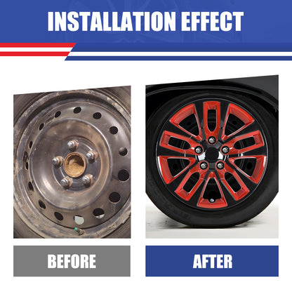 WINJET 16' Hubcaps Wheel Rims Cover for 2013-2018 Nissan Altima Sedan  - Black & Red Lacquer