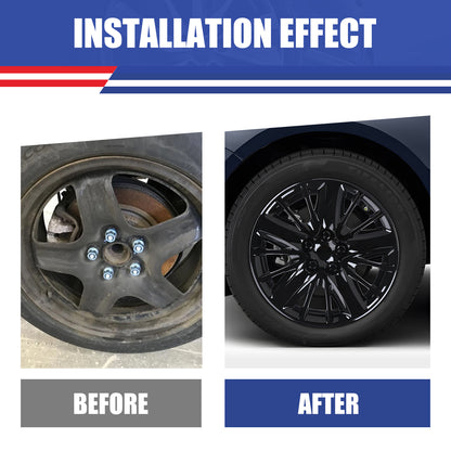 WINJET 18' Hubcaps Wheel Rims Cover for 2014-2020 CHEVY IMPALA - Black Lacquer