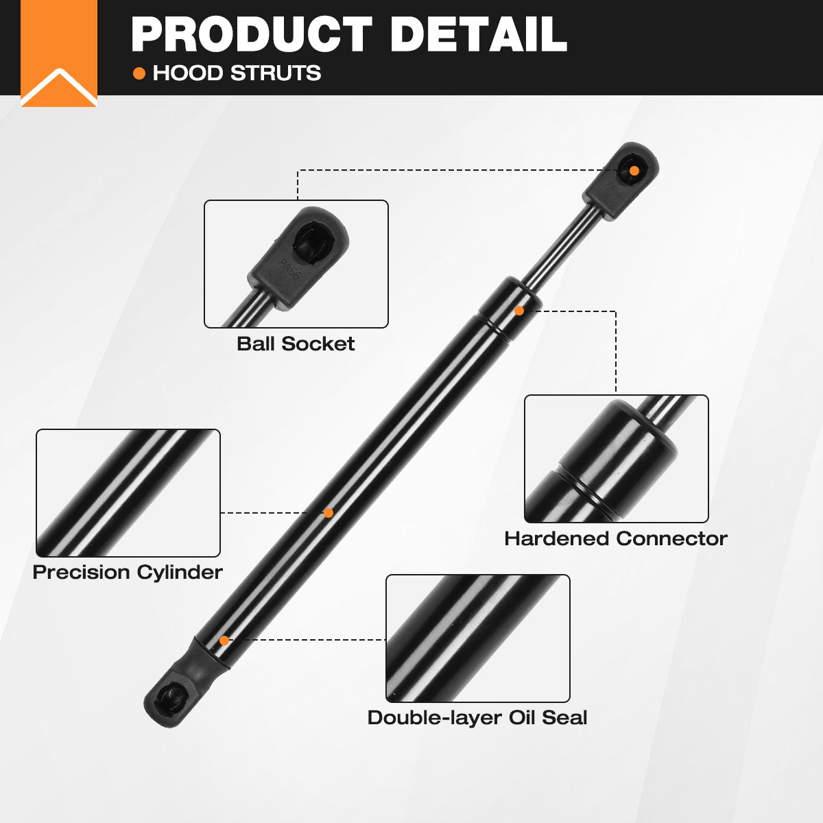 Hydraulic Hood Lift Supports for 2017-2022 Nissan Titan & PRO-4X, Platinum, S, SV, SL