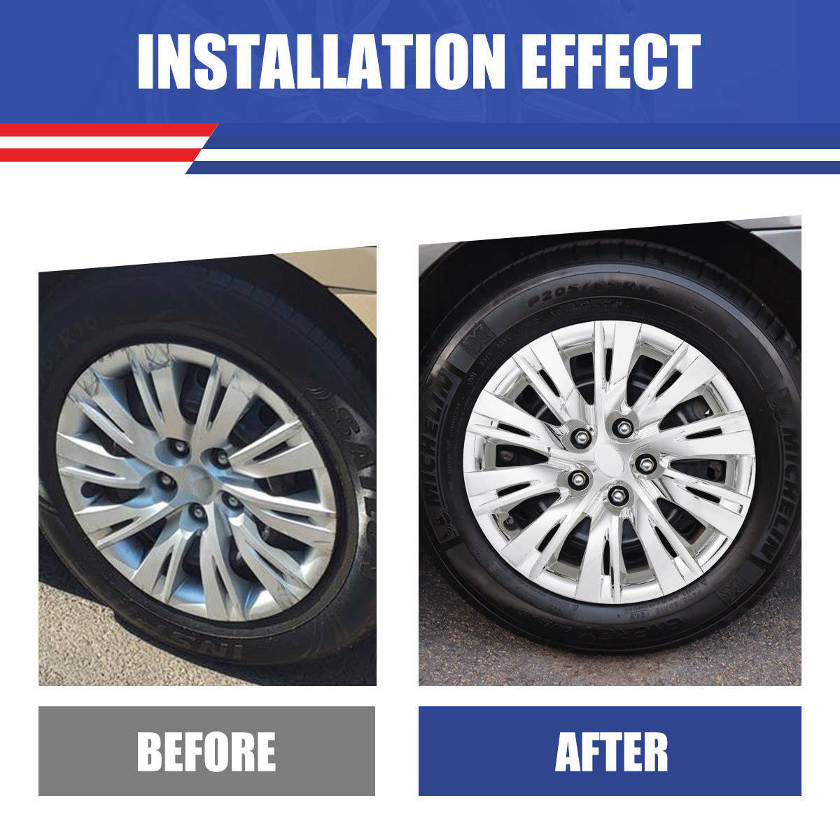 WINJET 16' Hubcaps Wheel Rims Cover for 2012-2014 TOYOTA CAMRY - Chrome