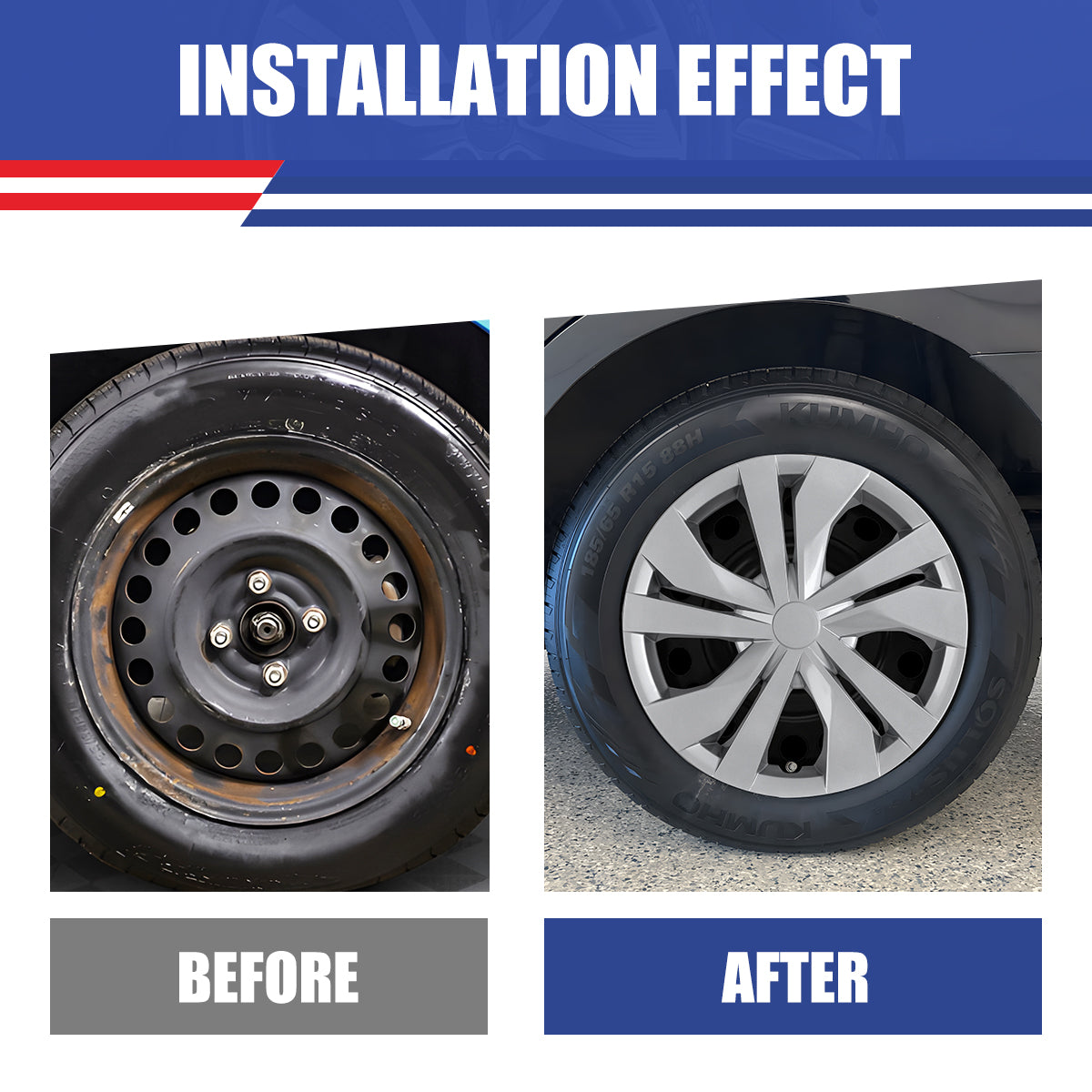 WINJET 15' Hubcaps Wheel Rims Cover for 2007-2025 NISSAN VERSA  - Sliver