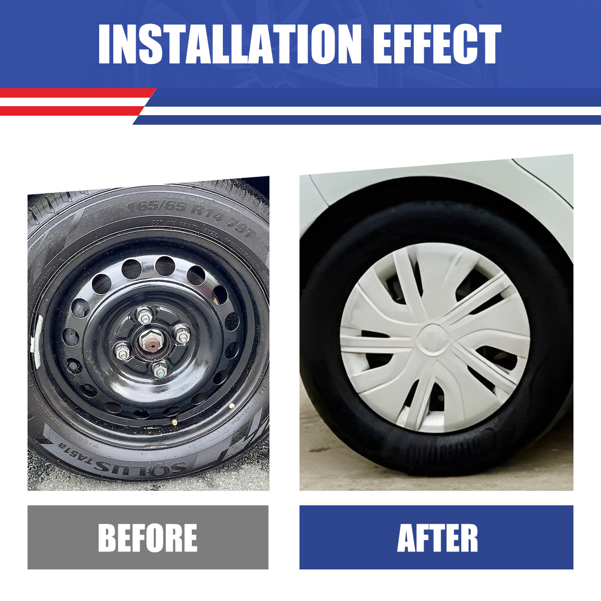 WINJET 14' Hubcaps Wheel Rims Cover for 2014-2025 Mitsubishi Mirage  - Sliver