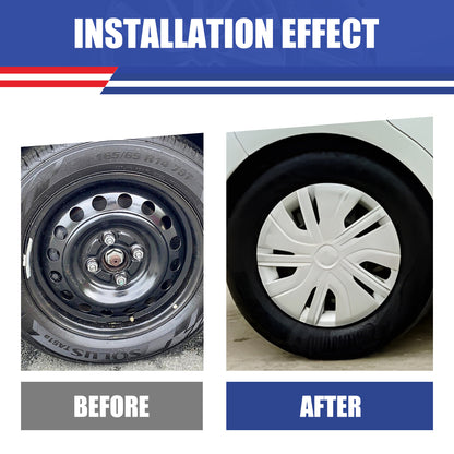 WINJET 14' Hubcaps Wheel Rims Cover for 2014-2025 Mitsubishi Mirage  - Sliver