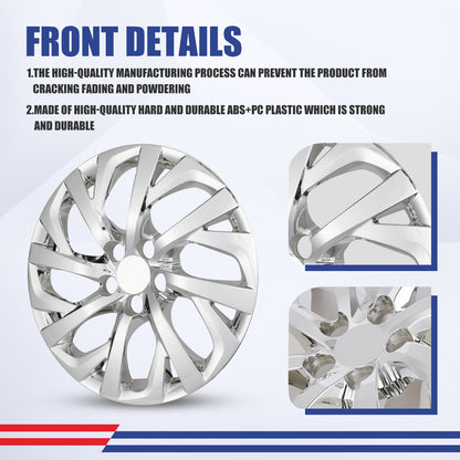 WINJET 16' Hubcaps Wheel Rims Cover for 2009-2026 TOYOTA COROLLA/2009-2014 TOYOTA MATRIX - Chrome