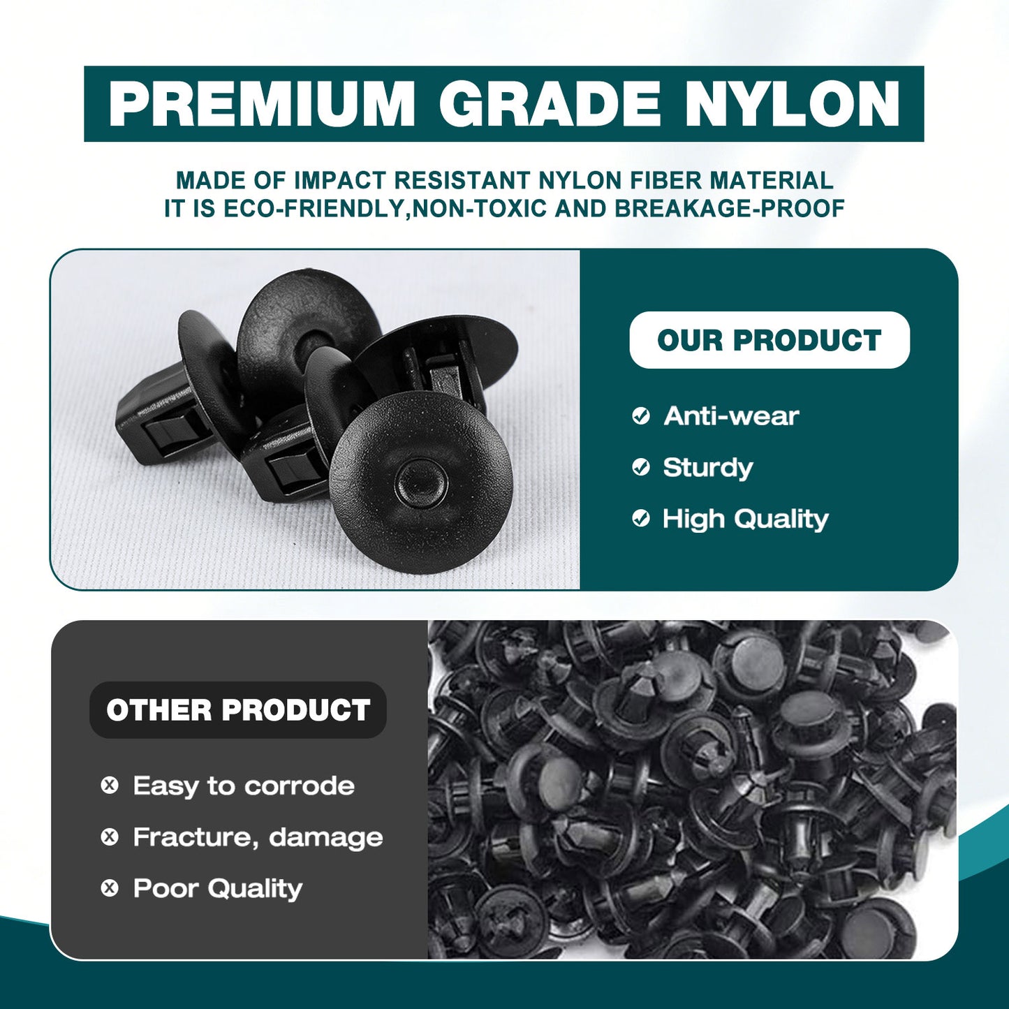 Premium Bumper, Fender & Engine Splash Shield Retainer Clips Set for Honda and Acura