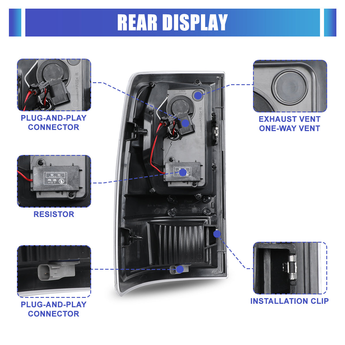 For 2009-2018 Dodge Ram 1500 2500 3500 Factory Halogen/2019-2024 Dodge Ram 1500 Classic Factory LED Taillights - Clear / Black