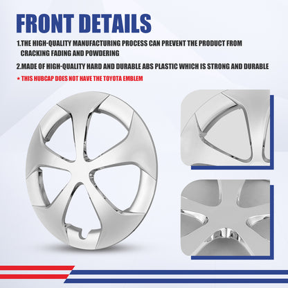 WINJET 15' Hubcaps Wheel Rims Cover for 2010-15 TOYOTA PRIUS - Chrome