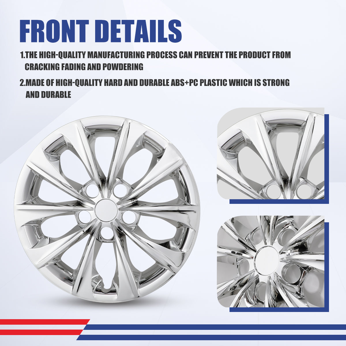 WINJET 16' Hubcaps Wheel Rims Cover for 2015-2017 TOYOTA CAMRY - Chrome