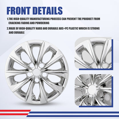 WINJET 16' Hubcaps Wheel Rims Cover for 2015-2017 TOYOTA CAMRY - Chrome