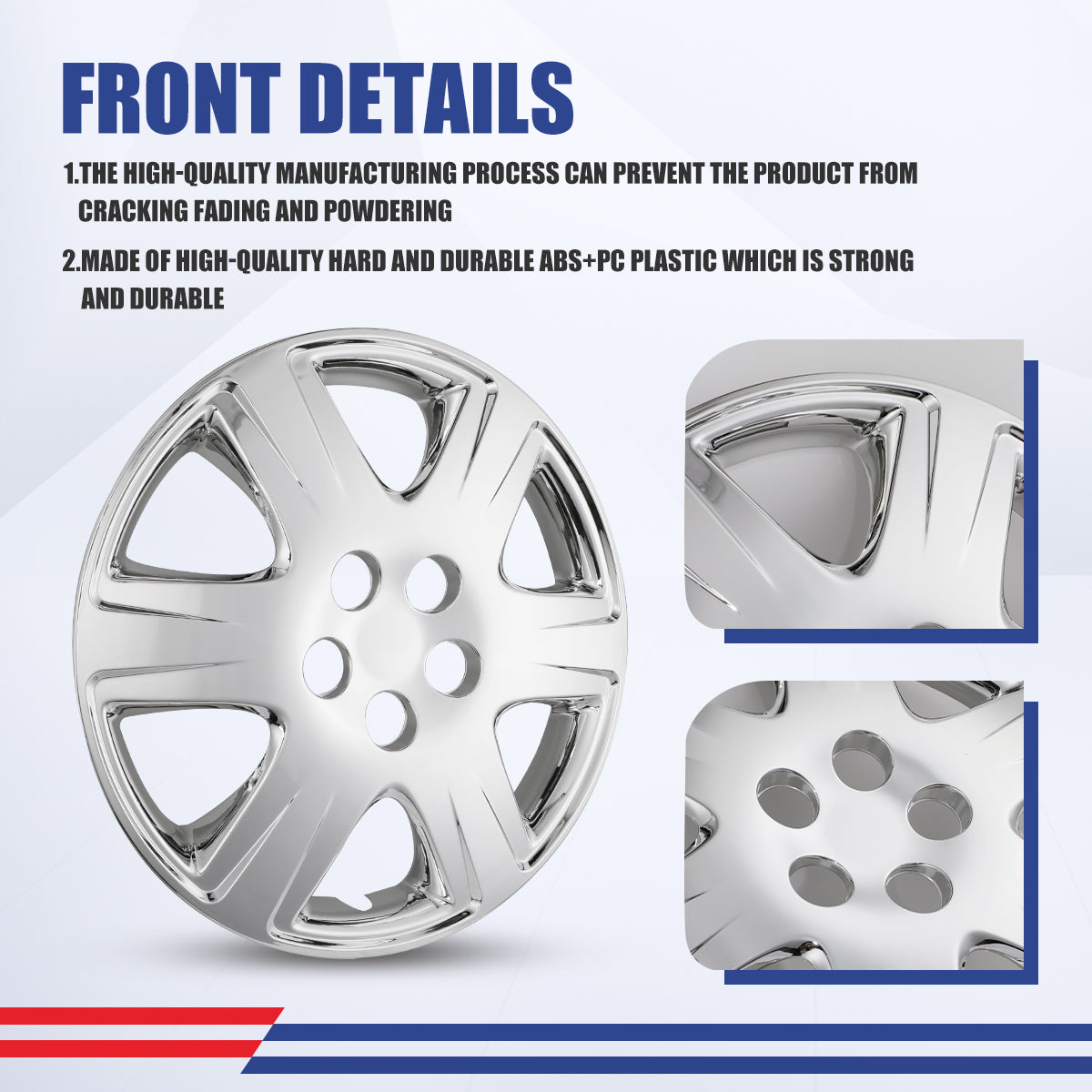 WINJET 15' Hubcaps Wheel Rims Cover for 2005-2008 TOYOTA COROLLA - Chrome