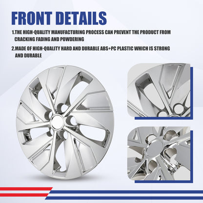 WINJET 16' Hubcaps Wheel Rims Cover for 2019-2023 Nissan Altima - Chrome