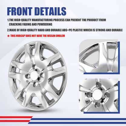 WINJET 16' Hubcaps Wheel Rims Cover for 2007-2012 NISSAN SENTRA  - Chrome