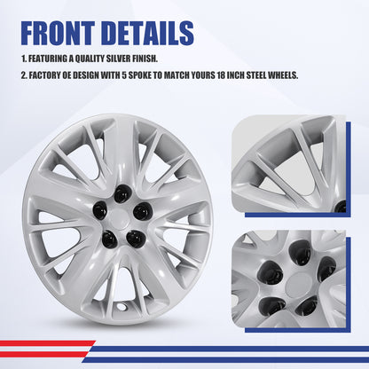 WINJET 18' Hubcaps Wheel Rims Cover for 2014-2020 CHEVY IMPALA - Lacquer