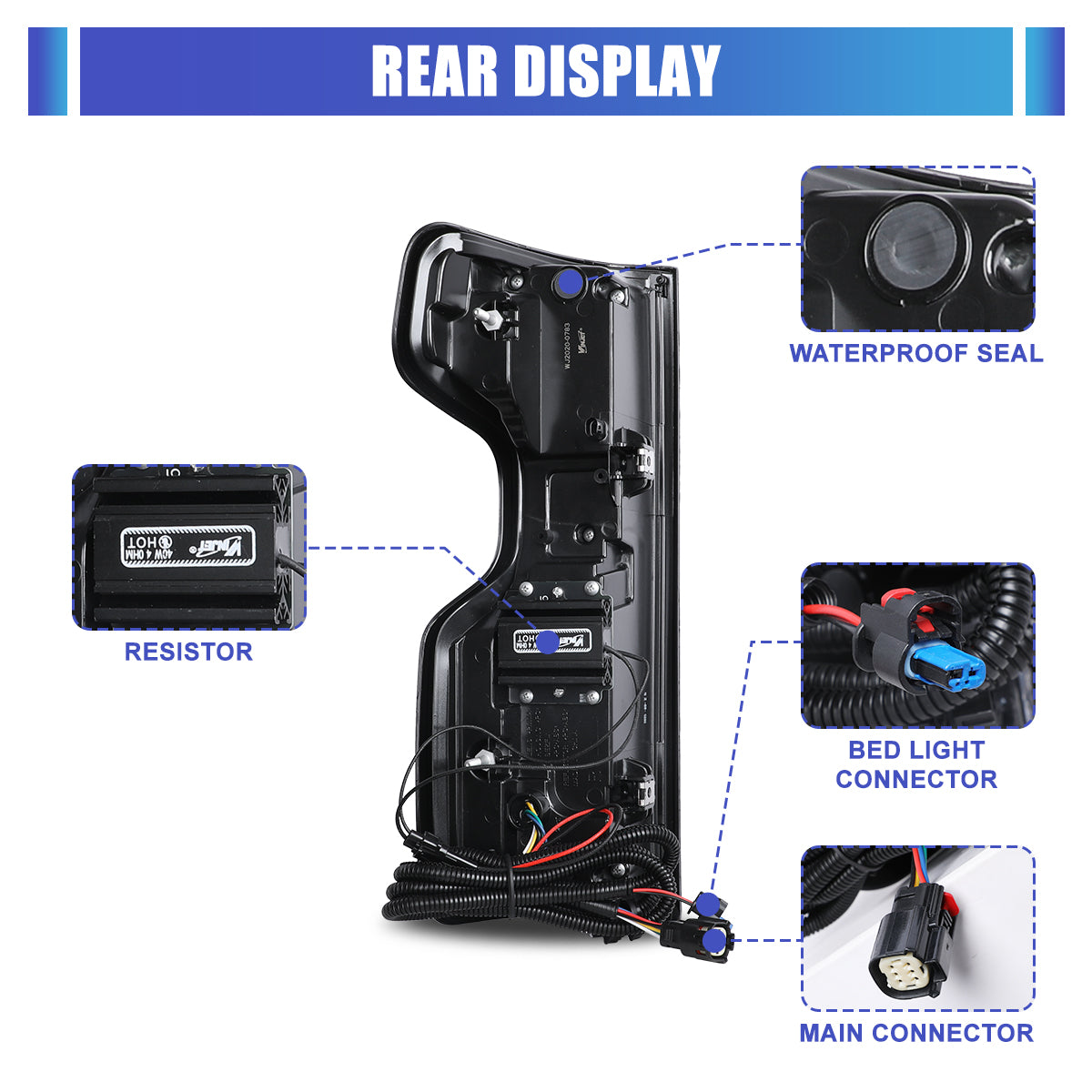 For 2019-2025 Chevy Silverado 1500 2500 HD/3500 HD LED Sequential Taillight - Black / Smoke